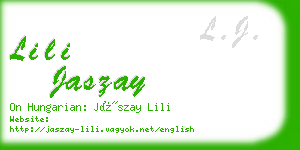 lili jaszay business card